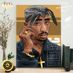 2pac Makaveli Vinyl Cartoon Portrait Poster Canvas