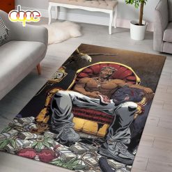 Hip-Hop King Tupac Shakur Sitting Badass Rug