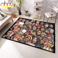 Gangstarap Legends Pattern Rug,Hip Hop Rug