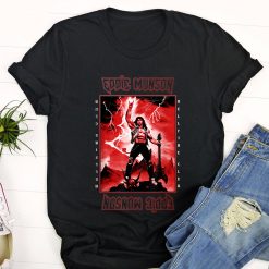 Stranger Things 4 Eddie Munson Lightning Guitar Power T Shirt Stranger Things 4 Eddie Munson Lightning Guitar Power T Shirt