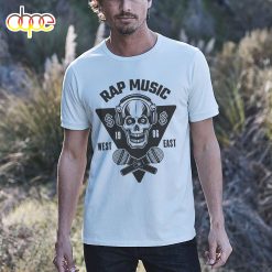 Rap Music Of The 90s Skullcap West & East T-Shirt