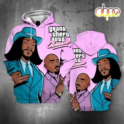 Grand Theft Auto Classic Tupac and Snoop Dogg 3D shirt All Over Print T Shirt Grand Theft Auto Classic Tupac & Snoop Dogg 3D shirt All Over Print