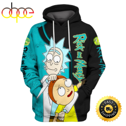 Thiet ke chua co teRick And Morty 3d Print Hoodie Adult Full Printn 22