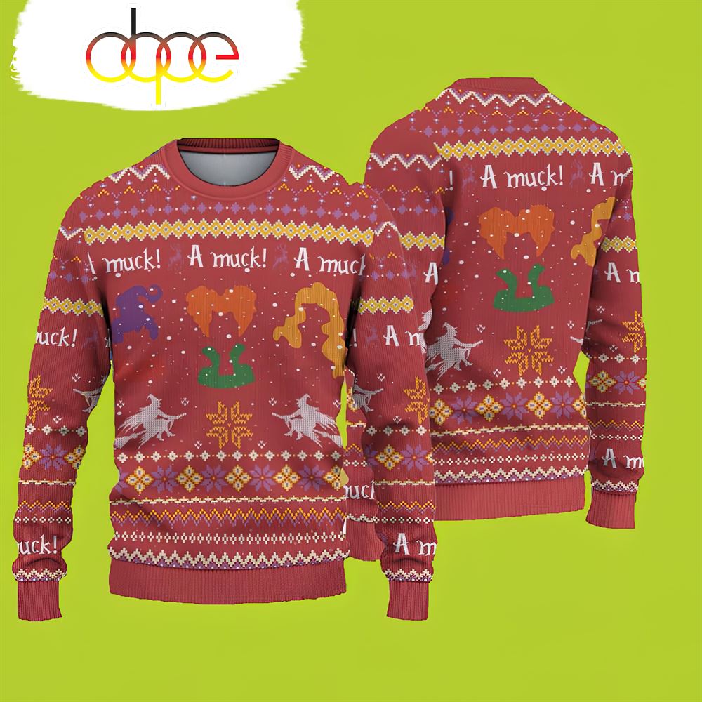 Hocus Pocus Christmas Sweater Amuck Halloween Witch