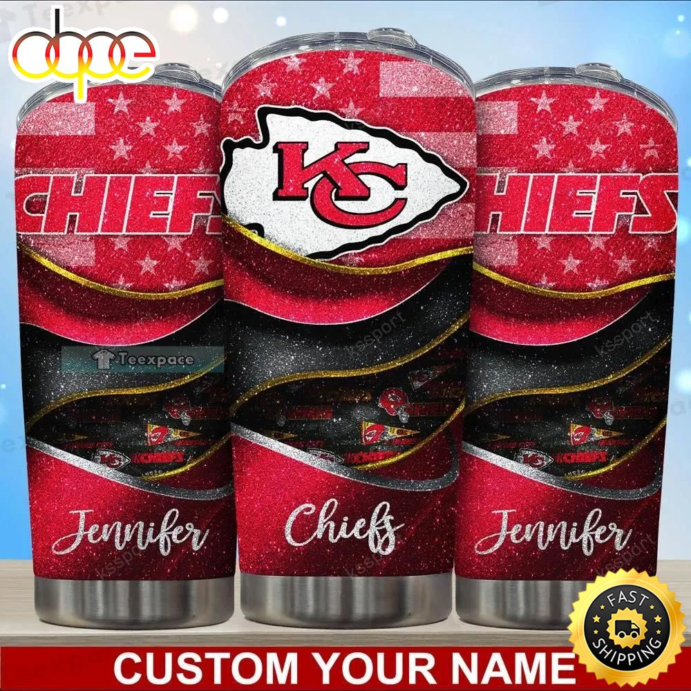 Custom Name Chiefs Enthusiast Star Red Tumbler
