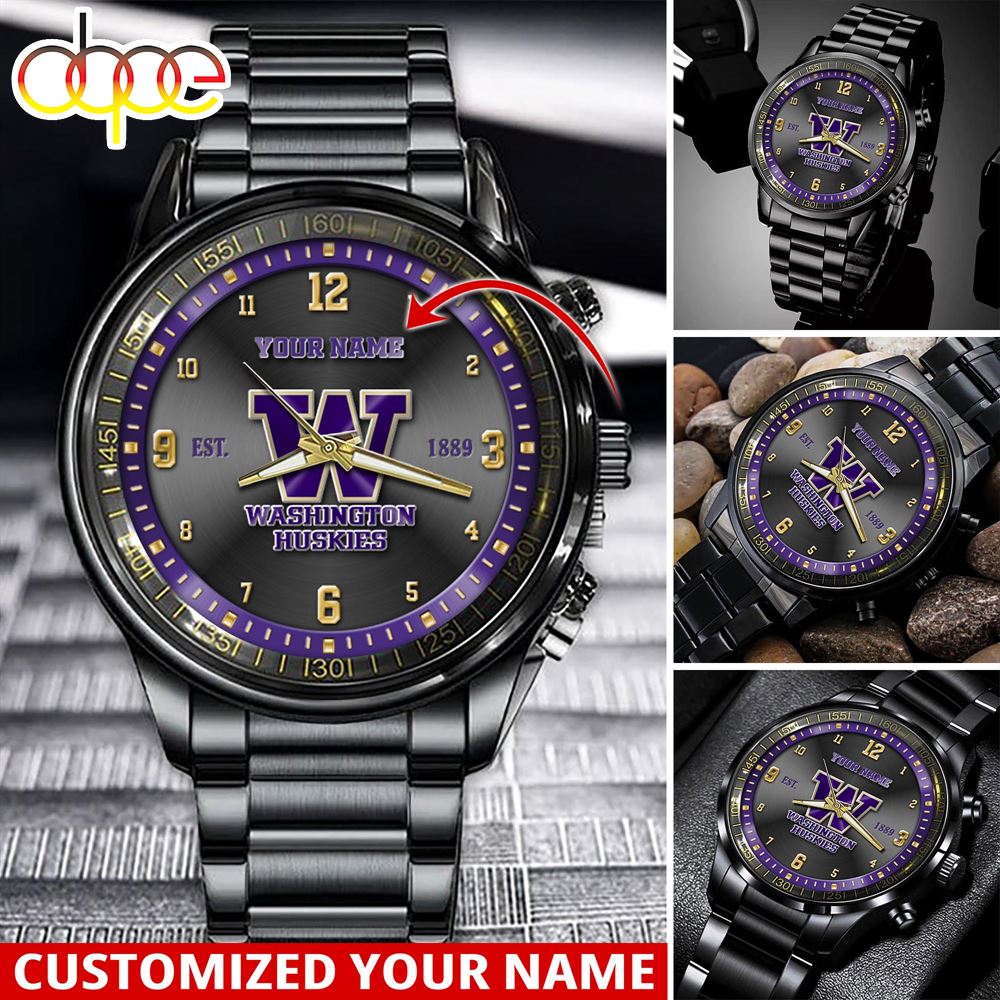 NCAA Washington Huskies Sport Watch For This Season Custom Watch For Football Lovers