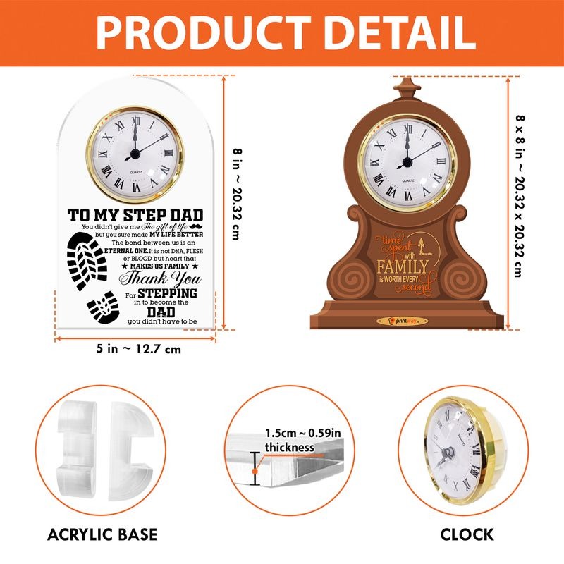Size Acrylic Desk Clock Plaque