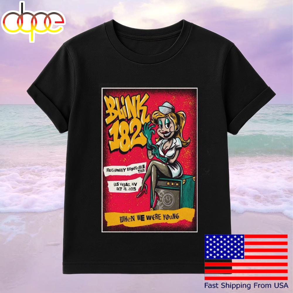 Blink 182 Live 2025 Las Vegas Festival Grounds In Las Vegas Tour T-Shirt