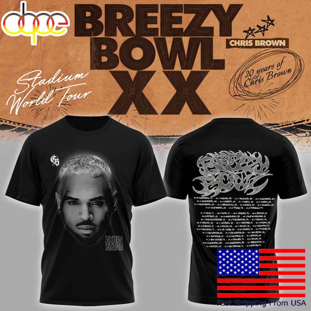 Breezy Bowl XX Chris Brown Stadium Tour 2025 T-Shirt