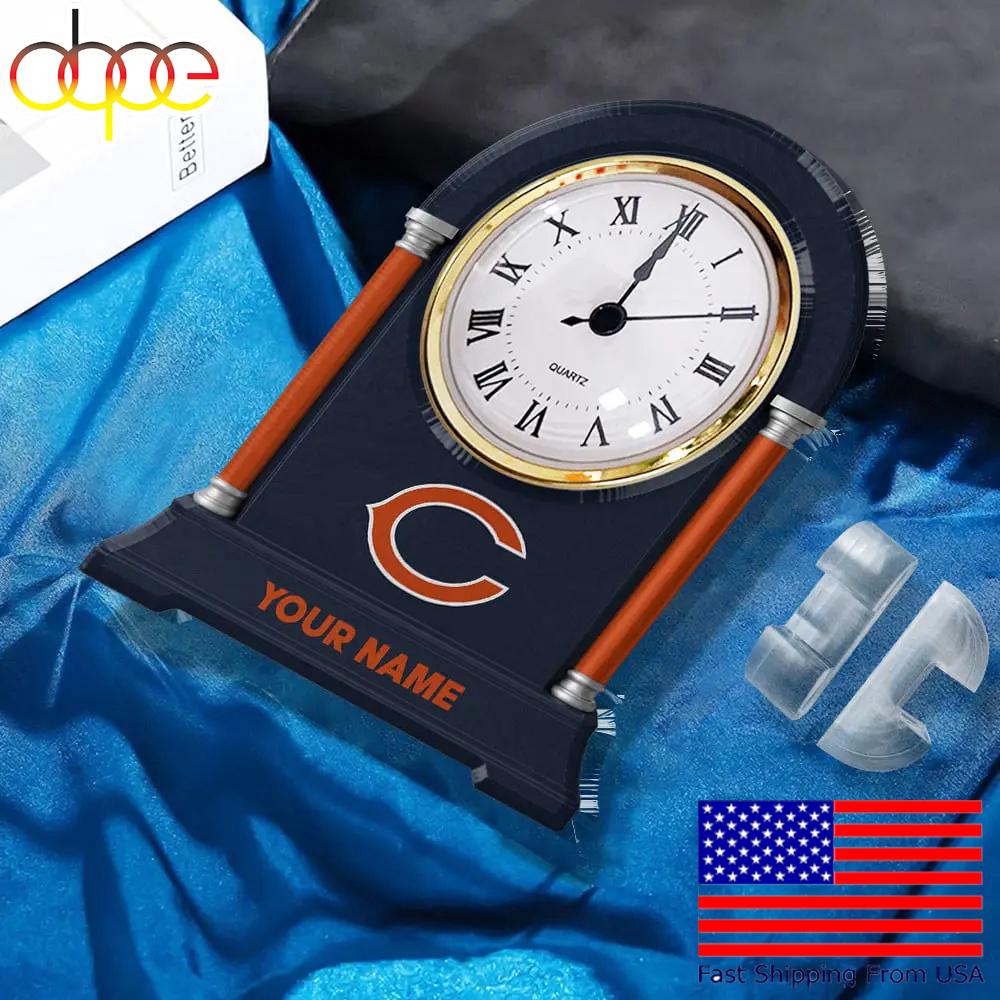 Chicago Bears Name Acrylic Clock Plaque, NFL Fan Gift