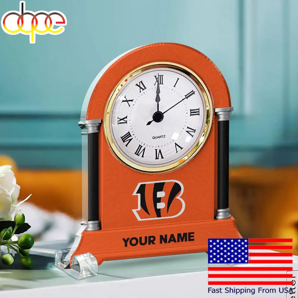 Cincinnati Bengals Name Acrylic Clock Plaque, NFL Fan Gift
