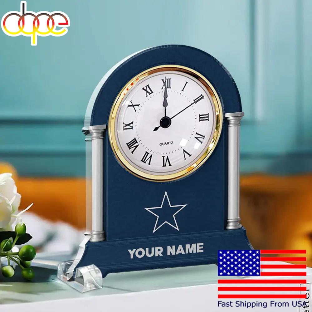 Dallas Cowboys Name Acrylic Clock Plaque, NFL Fan Gift