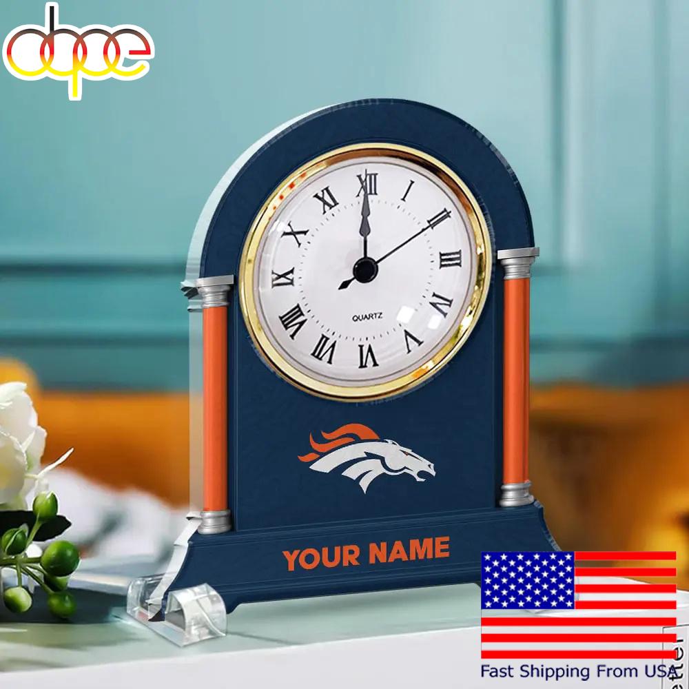 Denver Broncos Name Acrylic Clock Plaque, NFL Fan Gift