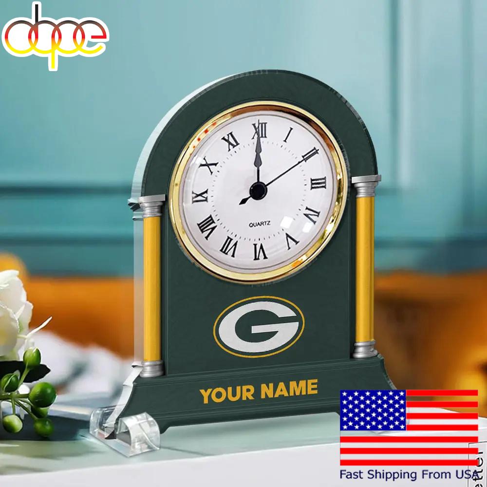 Green Bay Packers Name Acrylic Clock Plaque, NFL Fan Gift