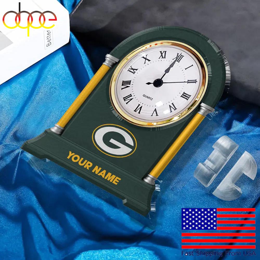 Green Bay Packers Name Acrylic Clock Plaque, NFL Fan Gift