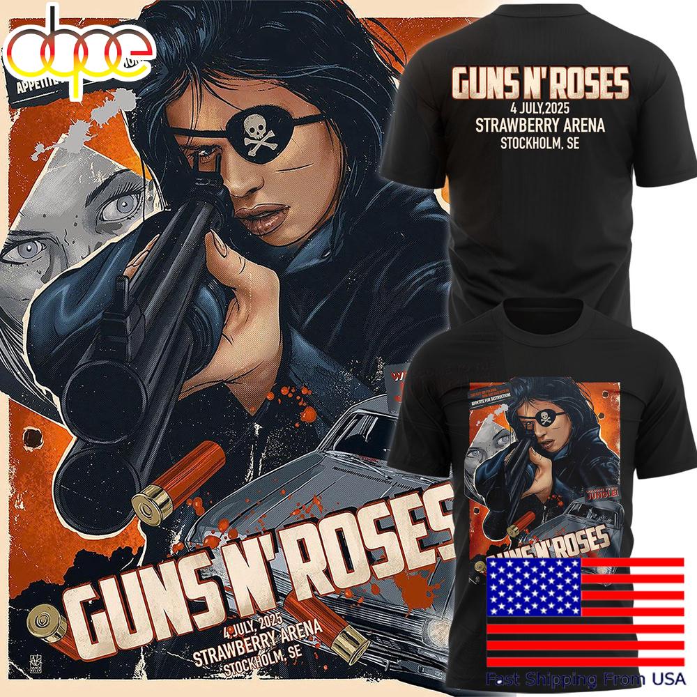Guns N' Roses Tour At Strawberry Arena Stockholm, SE 2025 T-Shirt