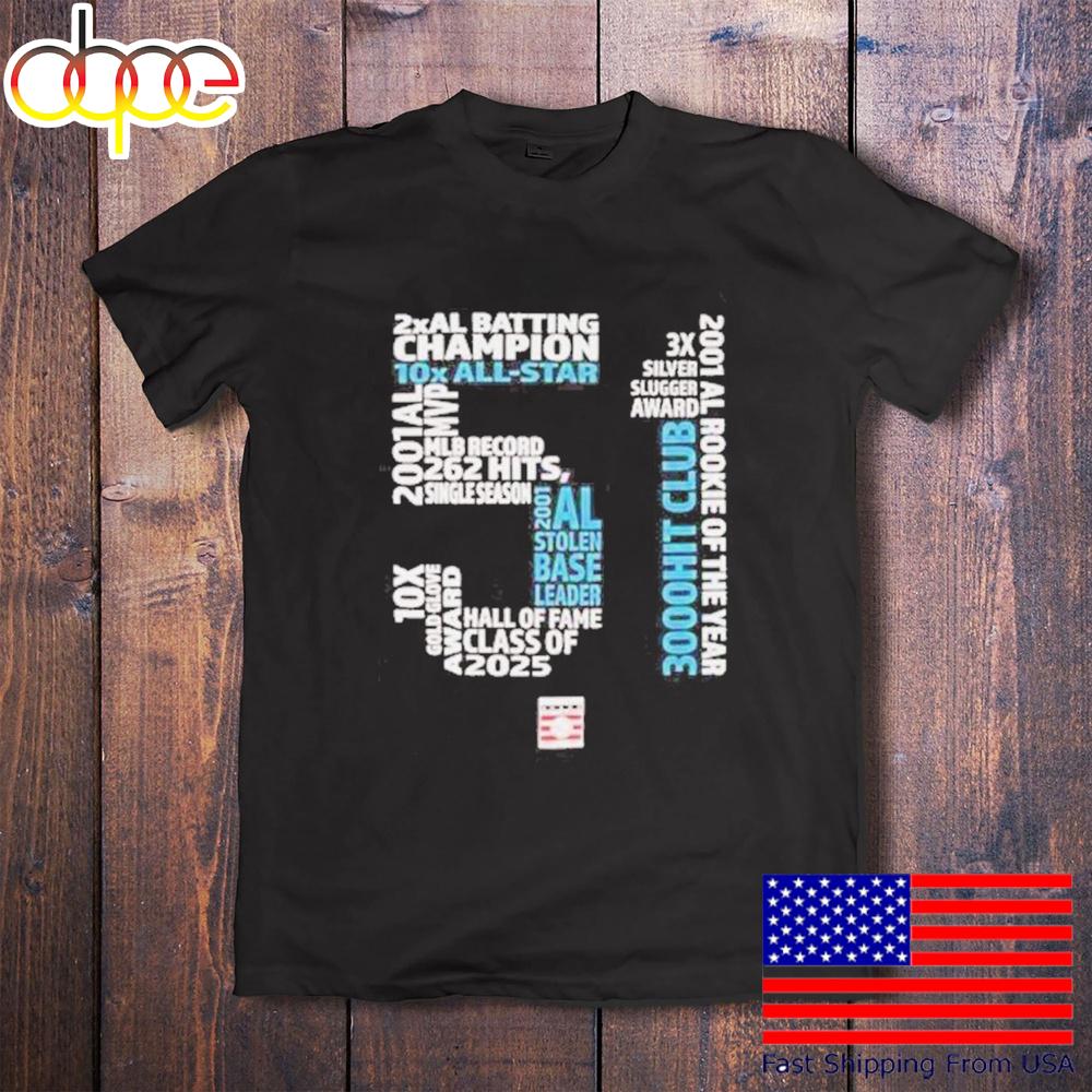 Hall Of Fame 2025 Ichiro Suzuki #51 T-Shirt