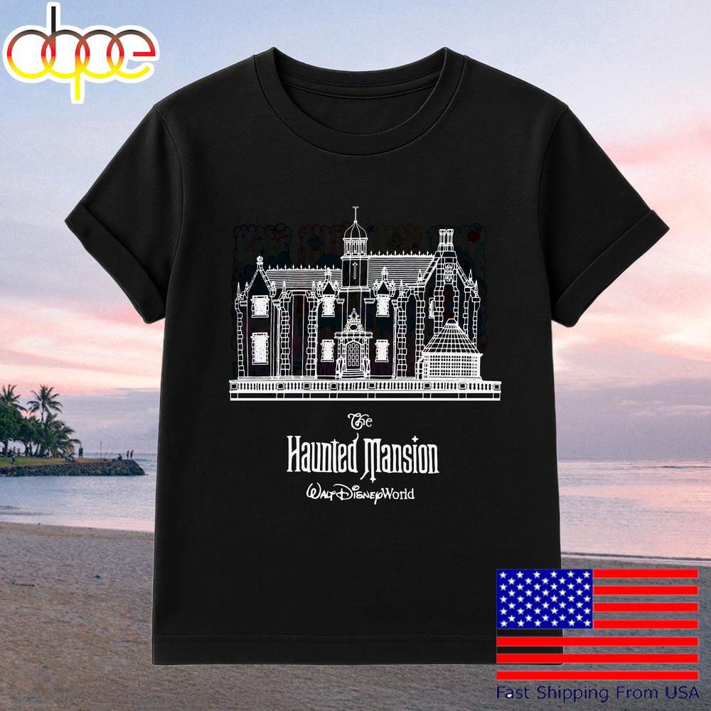 Haunted Mansion Blueprint Disneyland Ride Vintage Halloween T-Shirt