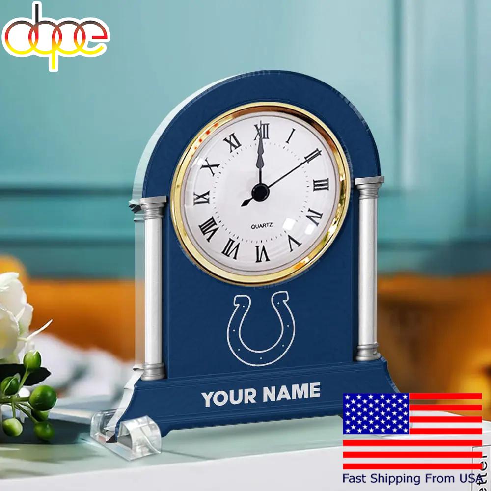 Indianapolis Colts Name Acrylic Clock Plaque, NFL Fan Gift