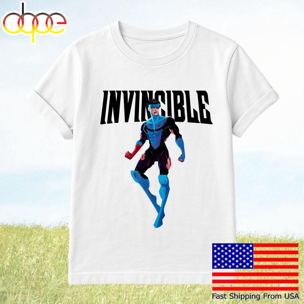 Invincible Superhero Battle Damaged Comic T-Shirt