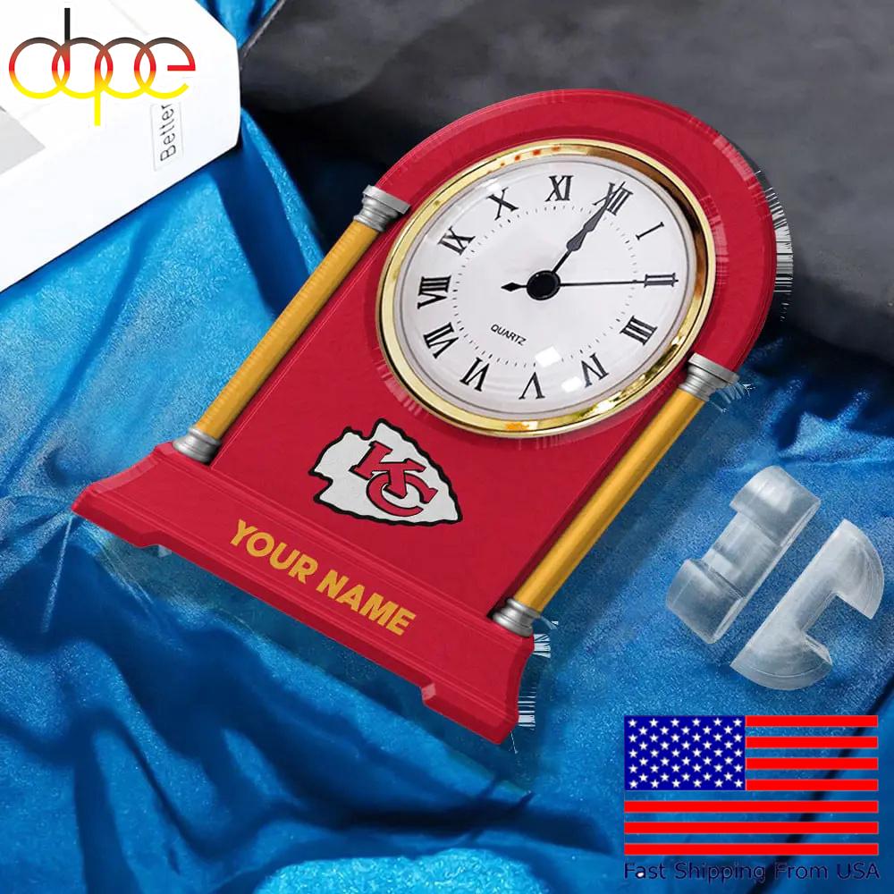 Kansas City Chiefs Name Acrylic Clock Plaque, NFL Fan Gift