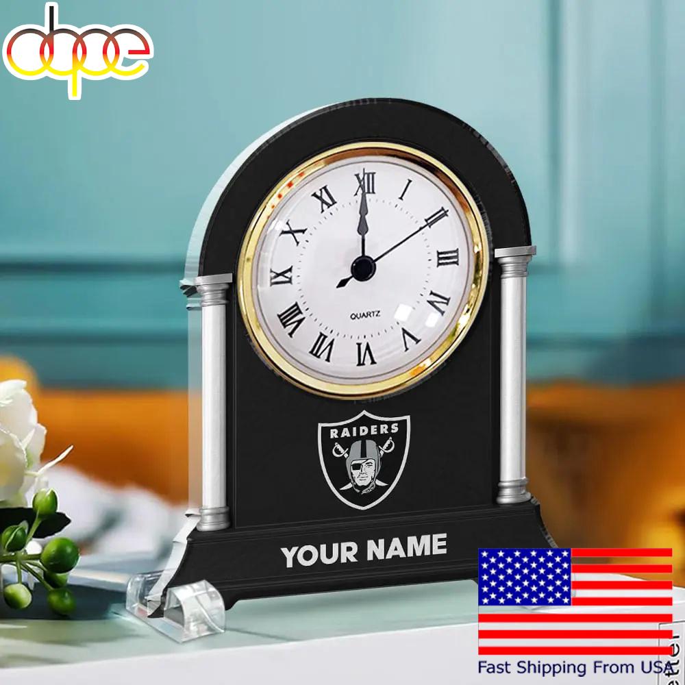 Las Vegas Raiders Name Acrylic Clock Plaque, NFL Fan Gift