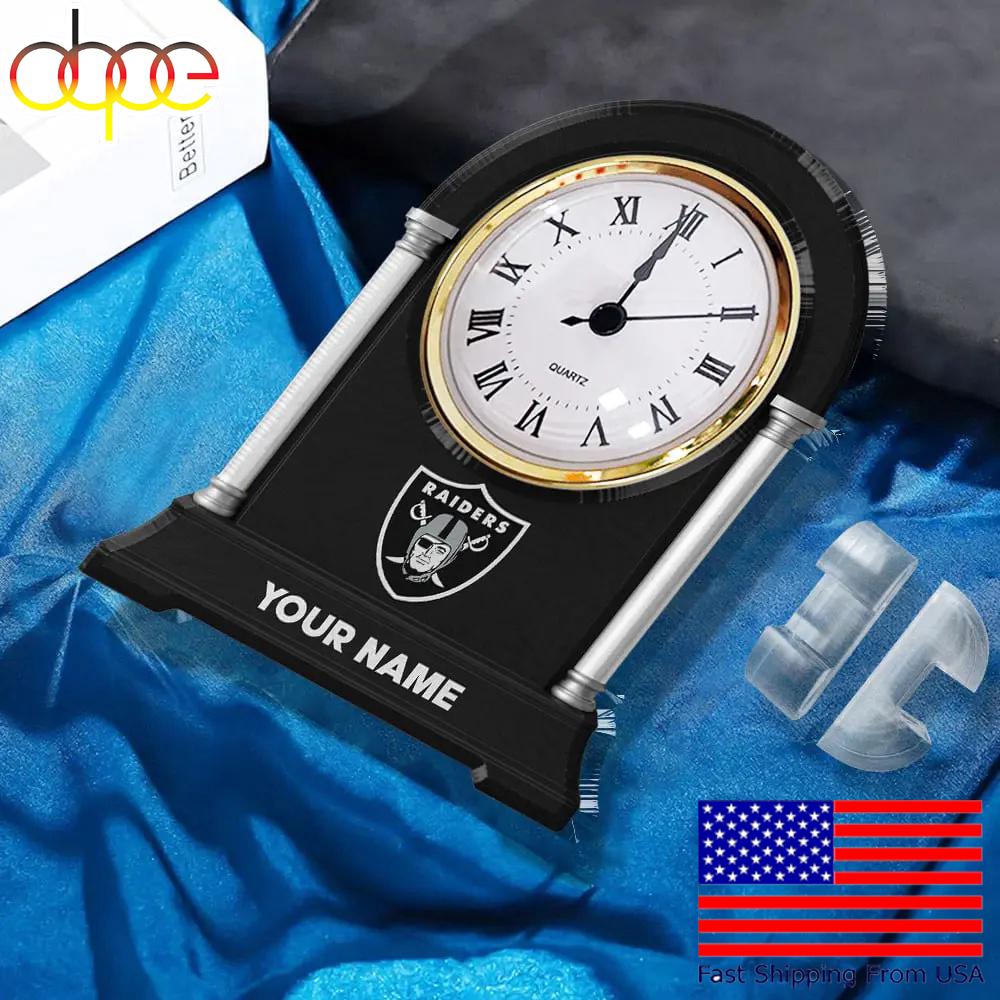 Las Vegas Raiders Name Acrylic Clock Plaque, NFL Fan Gift