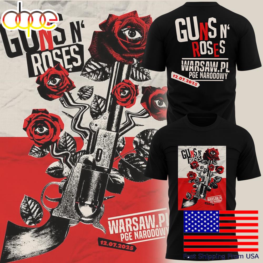 Limited Edition Guns N' Roses World Tour To Warsaw 2025 T-Shirt