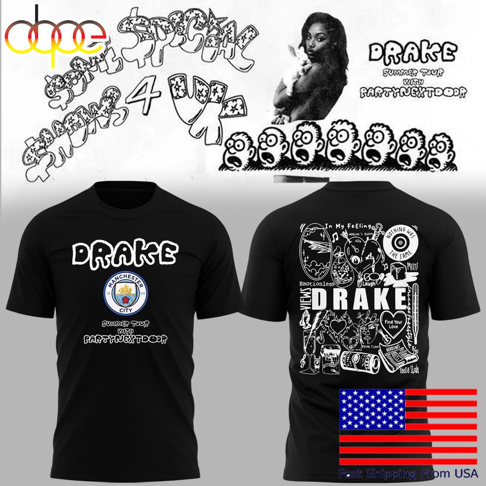 Limited Edition Manchester City x Drake Summer Tour 2025 T-Shirt