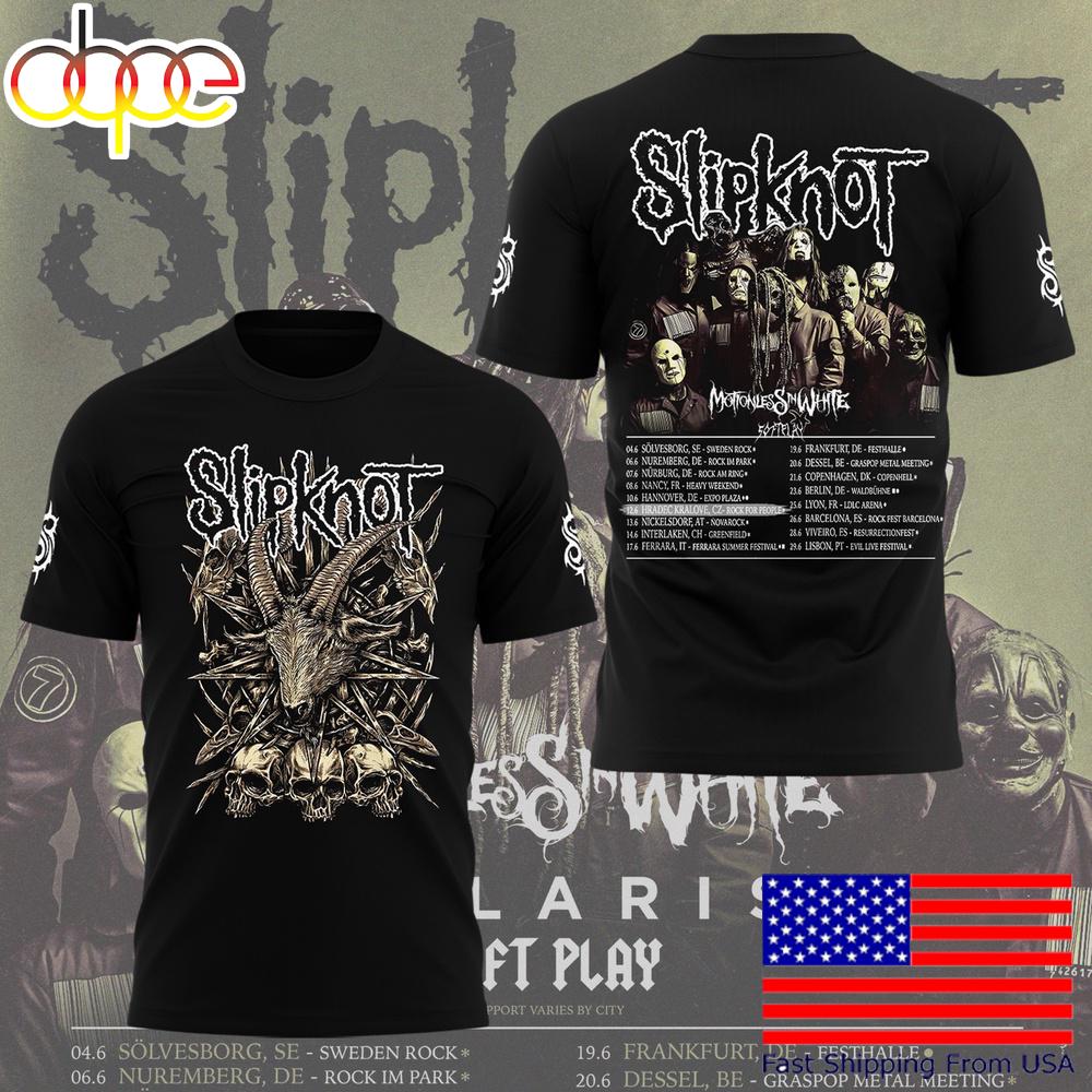 Limited Edition Slipknot Europe Tour To Czech 2025 T-Shirt