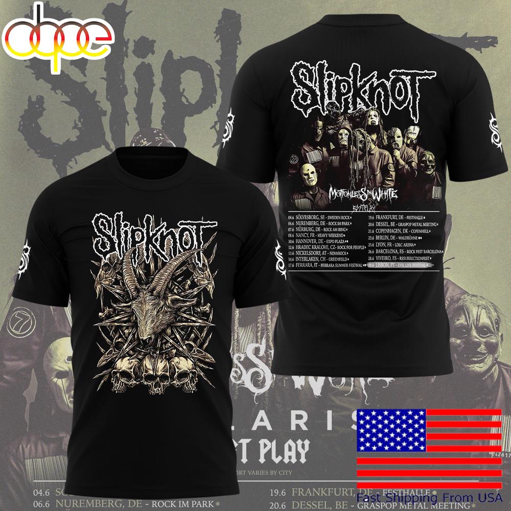 Limited Edition Slipknot Europe Tour To Portugal 2025 T-Shirt