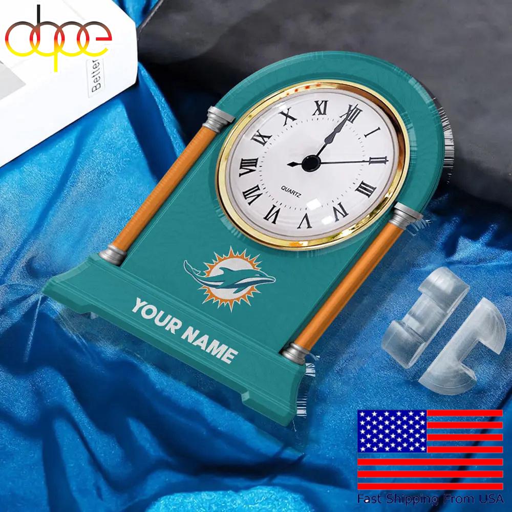 Miami Dolphins Name Acrylic Clock Plaque, NFL Fan Gift