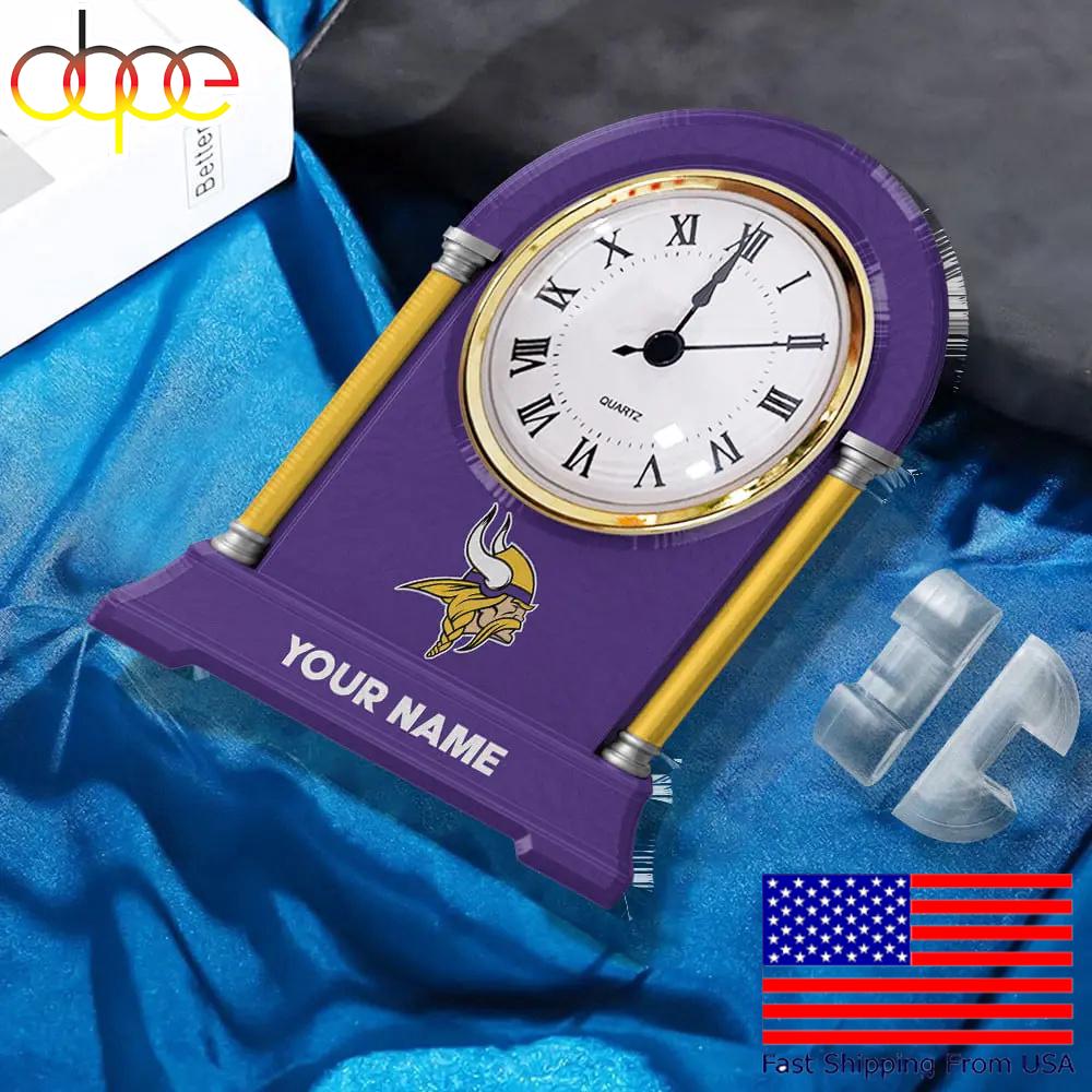Minnesota Vikings Name Acrylic Clock Plaque, NFL Fan Gift