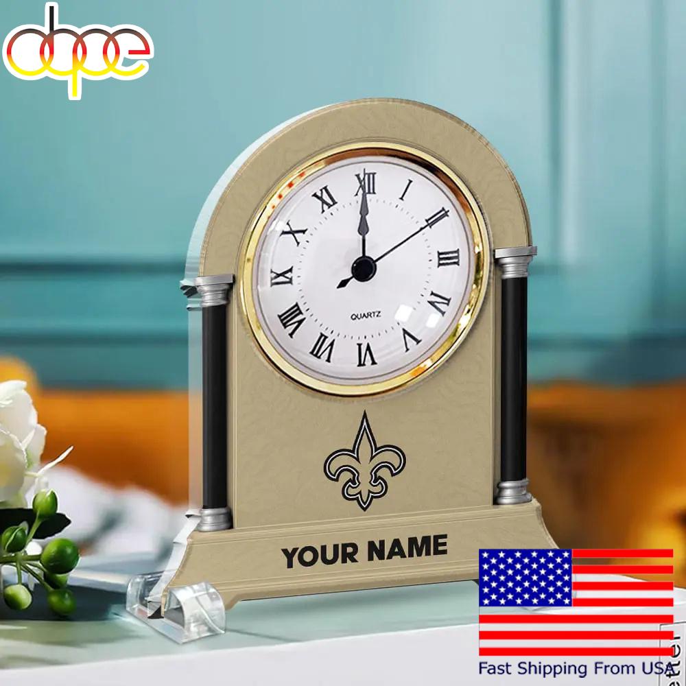 New Orleans Saints Name Acrylic Clock Plaque, NFL Fan Gift