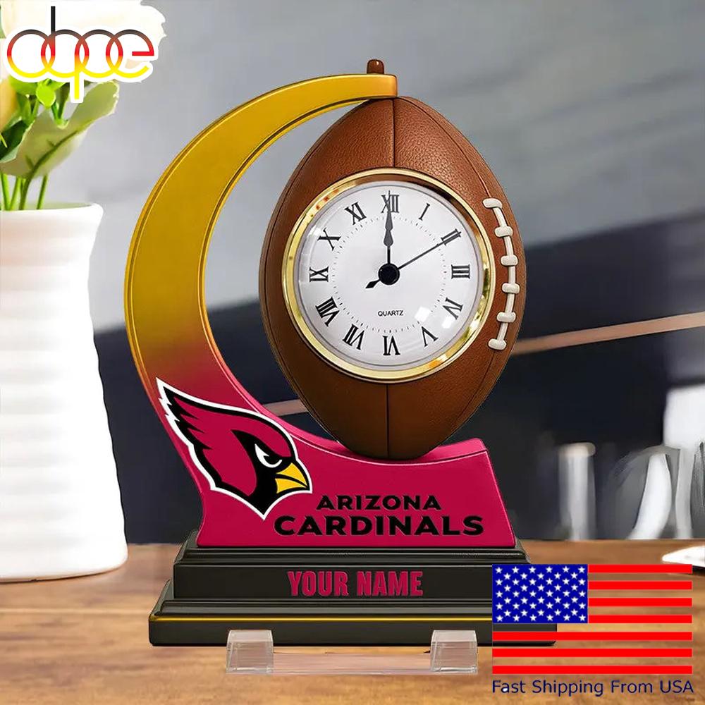 NFL Arizona Cardinals Football Icon Custom Acrylic Clock Plaque