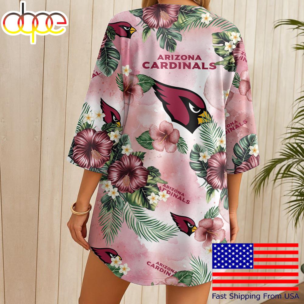 NFL Arizona Cardinals Hawaii State Flower Beach Kimono Women