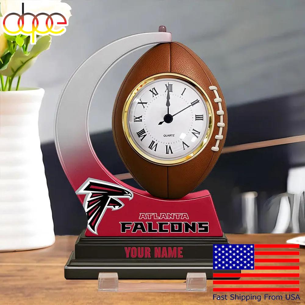 NFL Atlanta Falcons Football Icon Custom Acrylic Clock Plaque