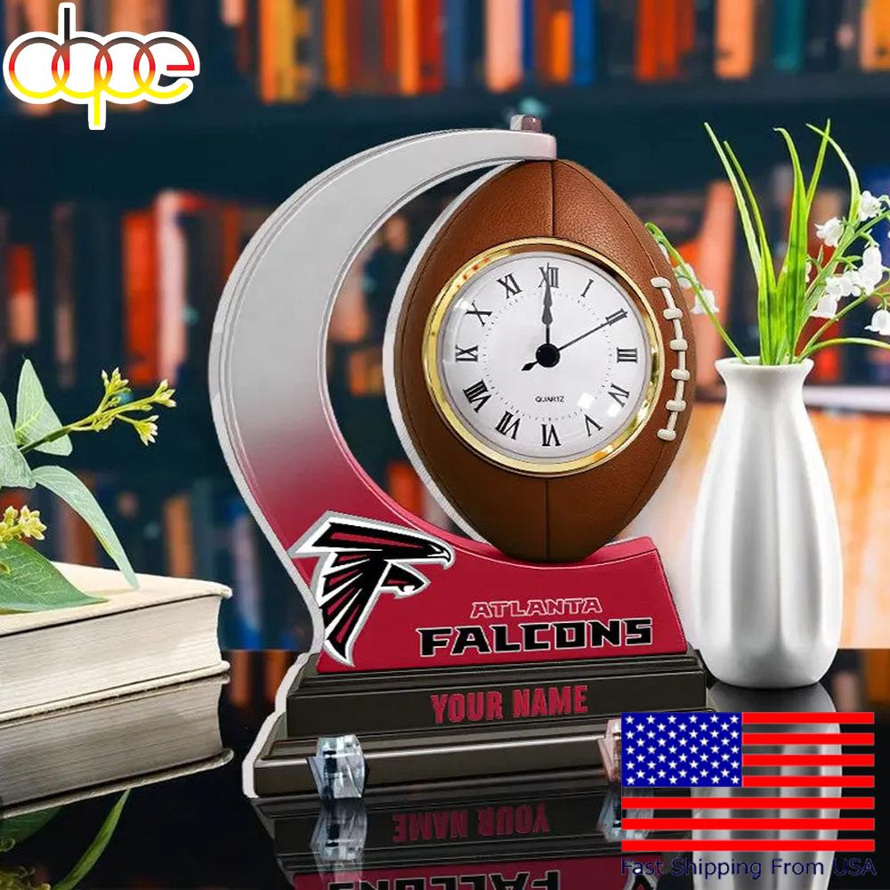 NFL Atlanta Falcons Football Icon Custom Acrylic Clock Plaque
