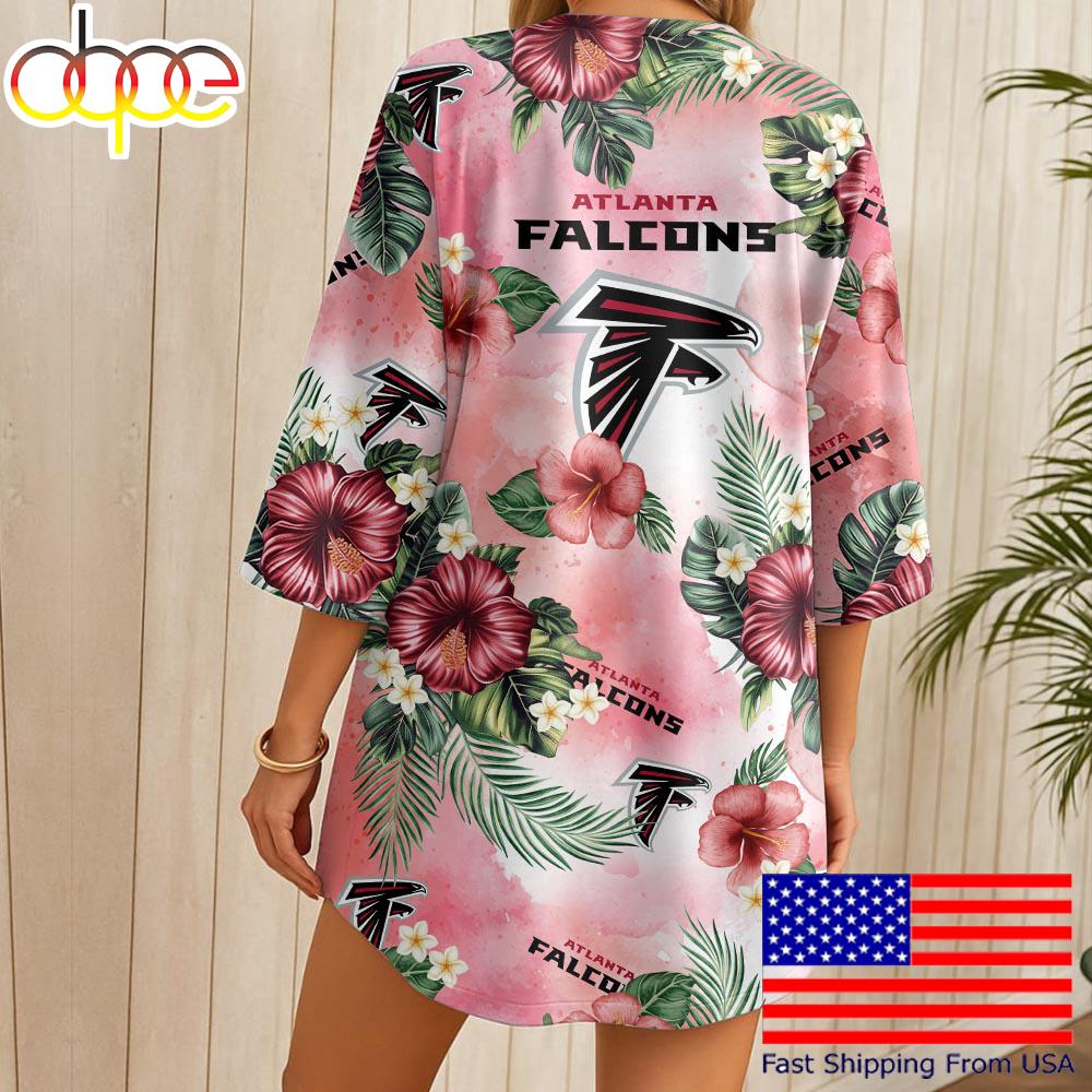 NFL Atlanta Falcons Hawaii State Flower Beach Kimono Women