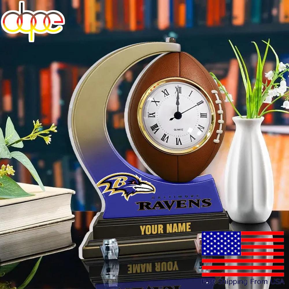 NFL Baltimore Ravens Football Icon Custom Acrylic Clock Plaque