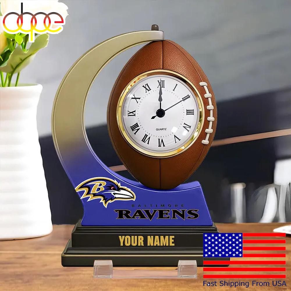 NFL Baltimore Ravens Football Icon Custom Acrylic Clock Plaque