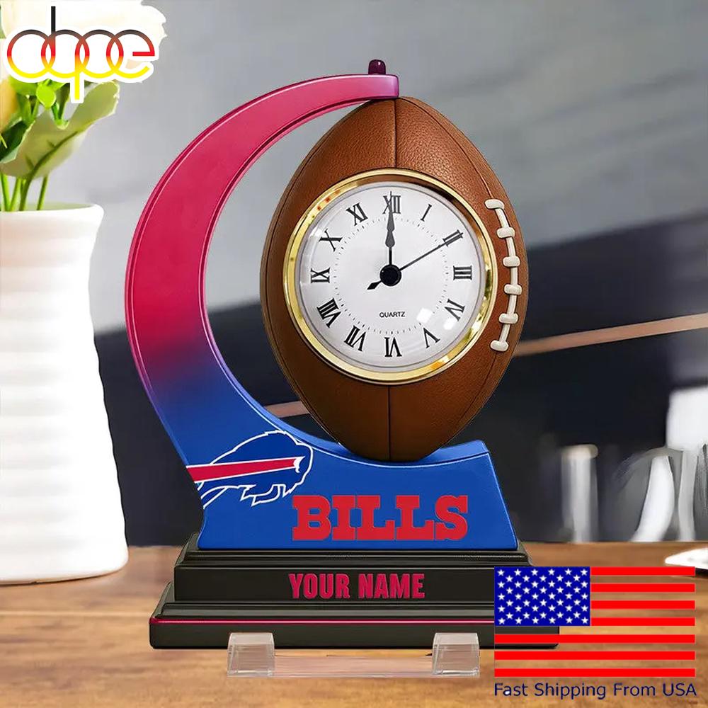 NFL Buffalo Bills Football Icon Custom Acrylic Clock Plaque