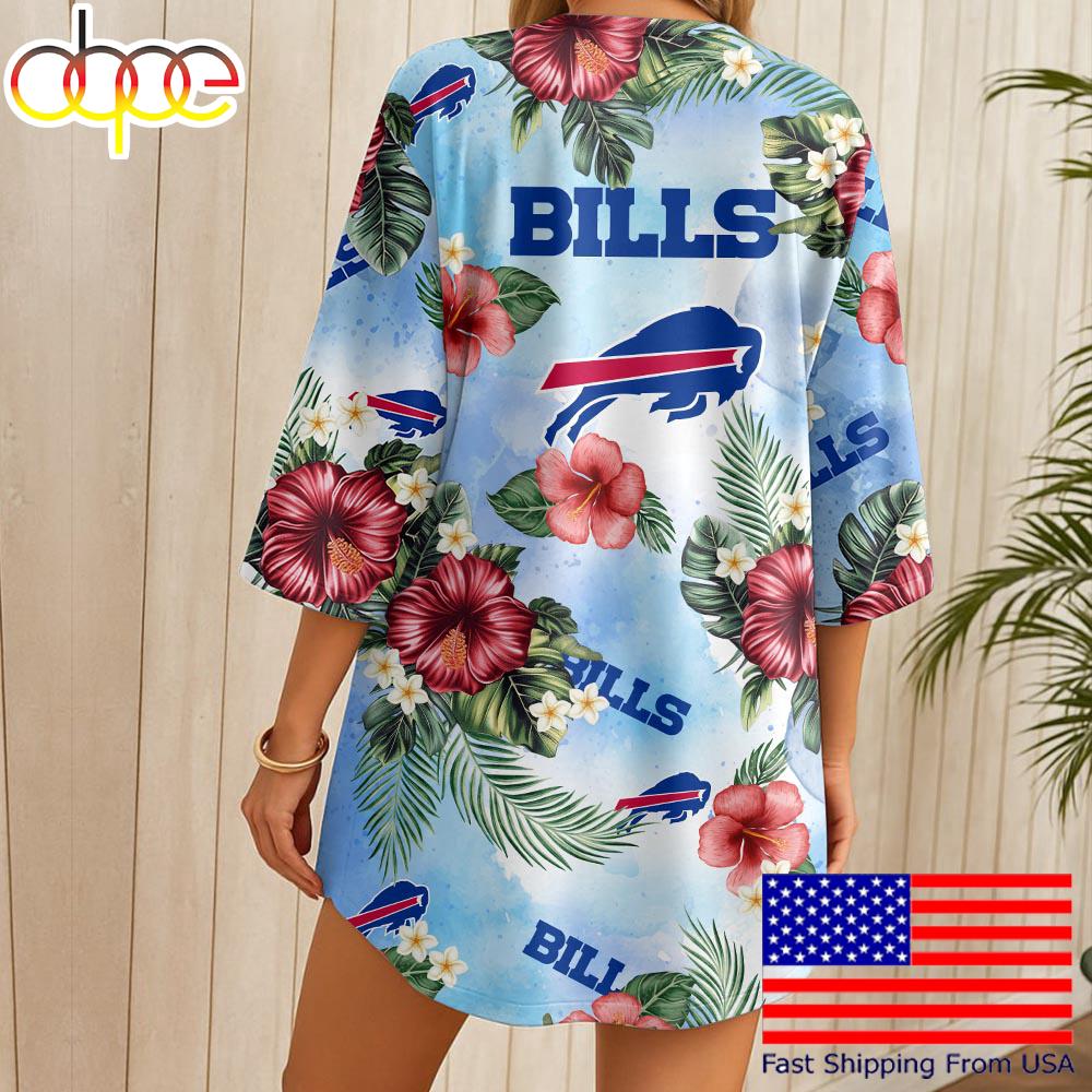 NFL Buffalo Bills Hawaii State Flower Beach Kimono Women