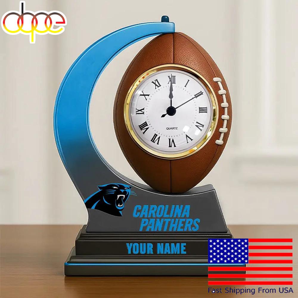 NFL Carolina Panthers Football Icon Custom Acrylic Clock Plaque
