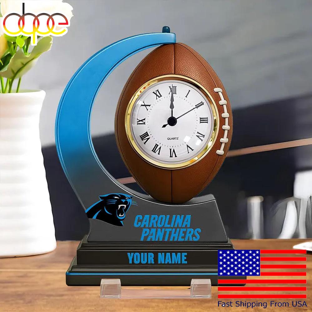 NFL Carolina Panthers Football Icon Custom Acrylic Clock Plaque