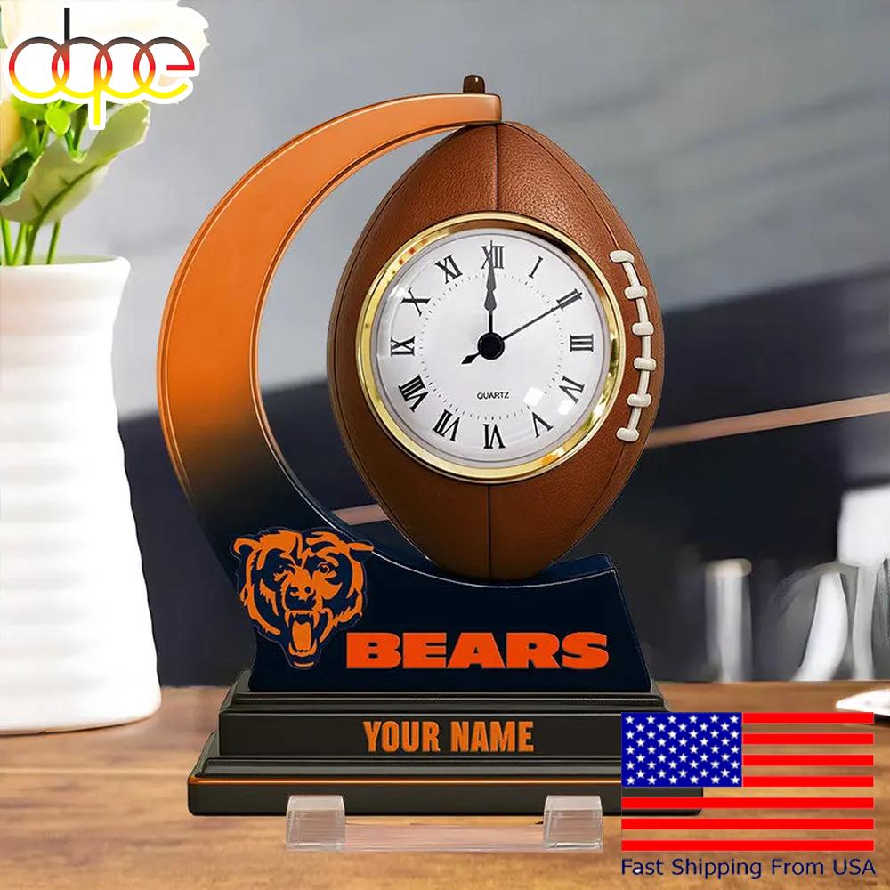 NFL Chicago Bears Football Icon Custom Acrylic Clock Plaque