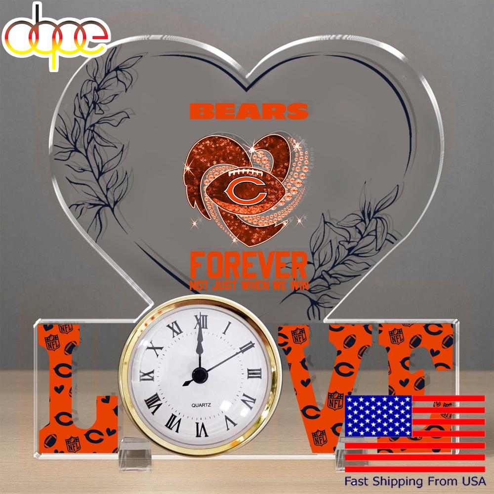 NFL Chicago Bears Forever Not Just When We Win Acrylic Clock Plaque