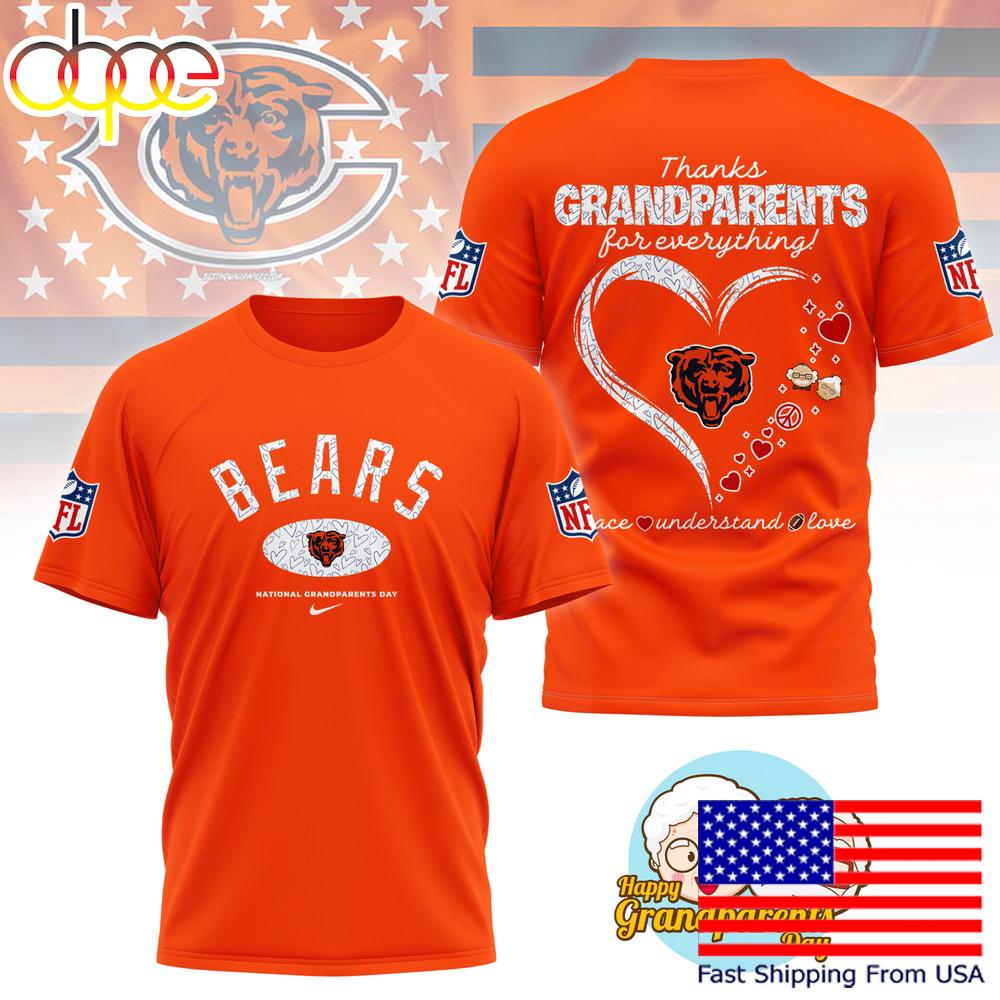 NFL Chicago Bears Happy National Grandparents Day 3D Shirt