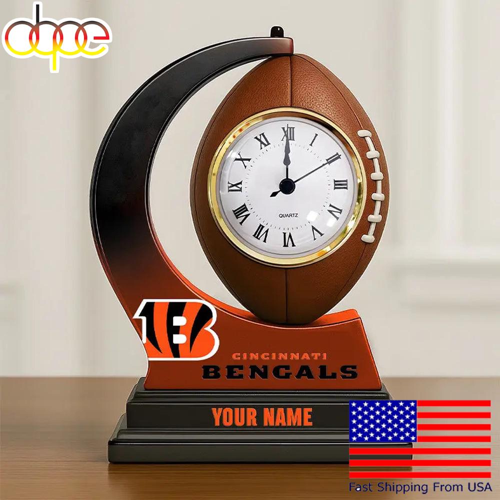 NFL Cincinnati Bengals Football Icon Custom Acrylic Clock Plaque