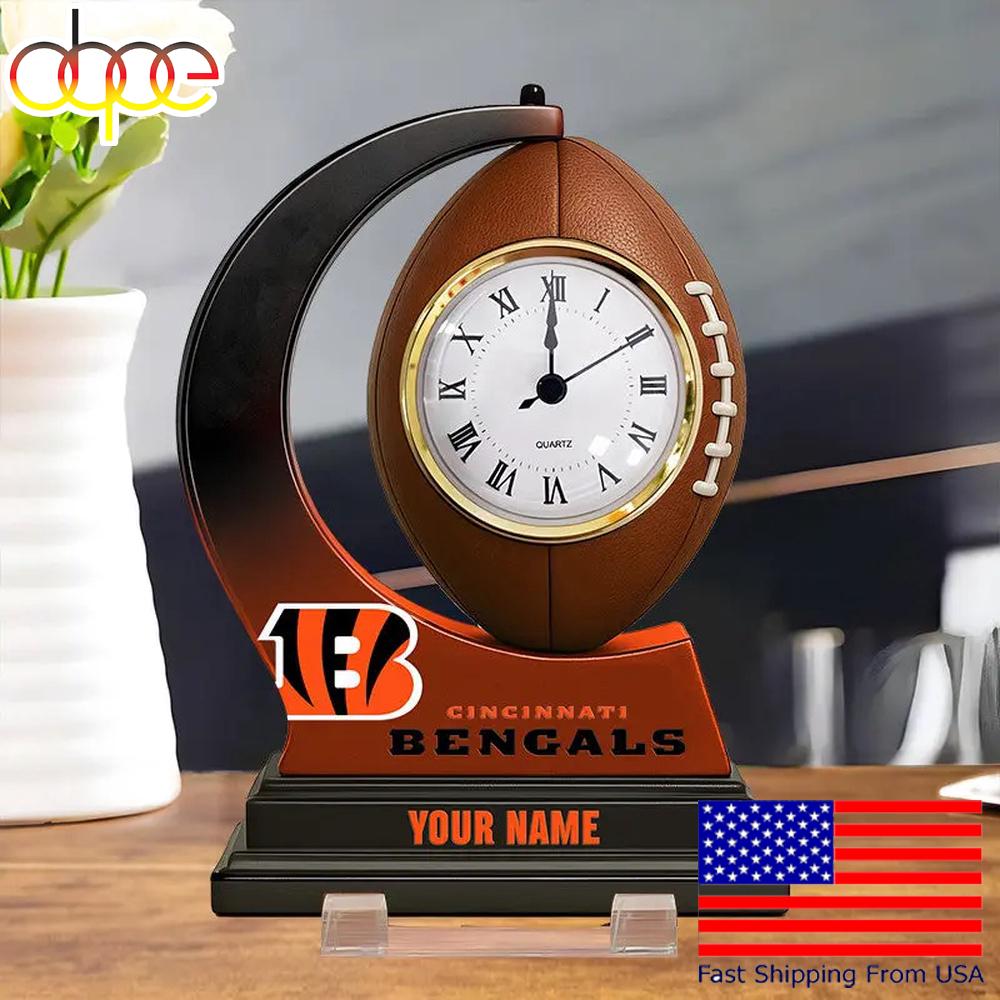 NFL Cincinnati Bengals Football Icon Custom Acrylic Clock Plaque